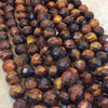 12mm Natural Red Tiger Eye Faceted Finish Round/Ball Shaped Beads with 2.5mm Holes - 7.75" Strand (Approx. 18 Beads) - LARGE HOLE BEADS