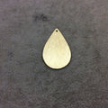 21mm x 33mm Gold Brushed Finish Blank Teardrop Shaped Plated Copper Components - Sold in Pre-Counted Bulk Packs of 10 Pieces - (129-GD)