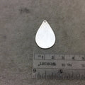 Silver Teardrop Jewelry Component | 21mm x 33mm Blank Teardrop Plated Copper Finding - Packs of 10pcs