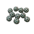 11mm Pave Style Green Glass Encrusted Silver Plated Round/Ball Shaped Beads with 1.5mm Holes - Sold Individually - Elegant Metal Beads