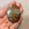 Natural Australian Noreena Jasper Oblong Oval Shaped Flat Back Cabochon - Measuring 39mm x 52mm, 4mm Dome Height - High Quality Gemstone Cab