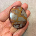 Natural Australian Noreena Jasper Oblong Oval Shaped Flat Back Cabochon - Measuring 41mm x 53mm, 4mm Dome Height - High Quality Gemstone Cab