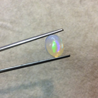 OOAK Natural Ethiopian Opal Smooth Oval Rounded Back Cabochon 'D' - Measuring 9mm x 10.5mm, 5.5mm Dome Height - High Quality Gemstone Cab