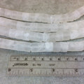 12mm x 9mm Natural White/Clear Quartz Matte Thick Heishi Shaped Beads with 1mm Holes - 15.5" Strand (Approx. 44 Beads) - See Listing Notes!