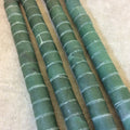 12mm x 9mm Natural Dark Aventurine Matte Thick Heishi Shaped Beads with 1mm Holes - 15.5" Strand (Approx. 44 Beads) - See Listing Notes!