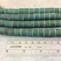 12mm x 9mm Natural Dark Aventurine Matte Thick Heishi Shaped Beads with 1mm Holes - 15.5" Strand (Approx. 44 Beads) - See Listing Notes!