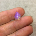 OOAK Natural Ethiopian Opal Smooth Teardrop Flat Back Cabochon 'V' - Measuring 10mm x 12mm, 5mm Dome Height - High Quality Gemstone Cab