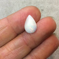 Natural Ethiopian Opal Smooth Teardrop Shaped Flat Back Cabochon 'X' - Measuring 9.5mm x 14mm, 4mm Dome Height - High Quality Gemstone Cab