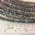 7mm Smooth Natural Iridescent Labradorite Round/Ball Shaped Beads with 1mm Holes - 15.5" Strand (Approx. 55 Beads) - High Quality Gemstone