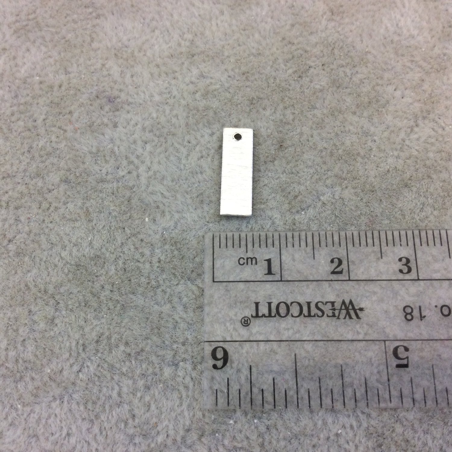 5mm x 15mm Silver Brushed Finish Blank Rectangle Shaped Plated Copper Components - Sold in Pre-Counted Bulk Packs of 10 Pieces - (167-SV)