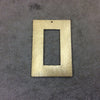 37mm x 56mm Gold Brushed Finish Thick Rectangle Shaped Plated Copper Components - Sold in Pre-Counted Bulk Packs of 10 Pieces (163-GD)