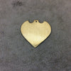 Large Sized Gold Plated Copper Blank Pointed Heart/Shield Shaped Pendant Components - Measuring 33mm x 31mm - Sold in Packs of 10 (240-GD)