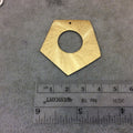 Extra Large Sized Gold Plated Copper Open Round Center Cutout Pentagon Pendant Component Measuring 40mm x 40mm Sold in Packs of 10 (184-GD)