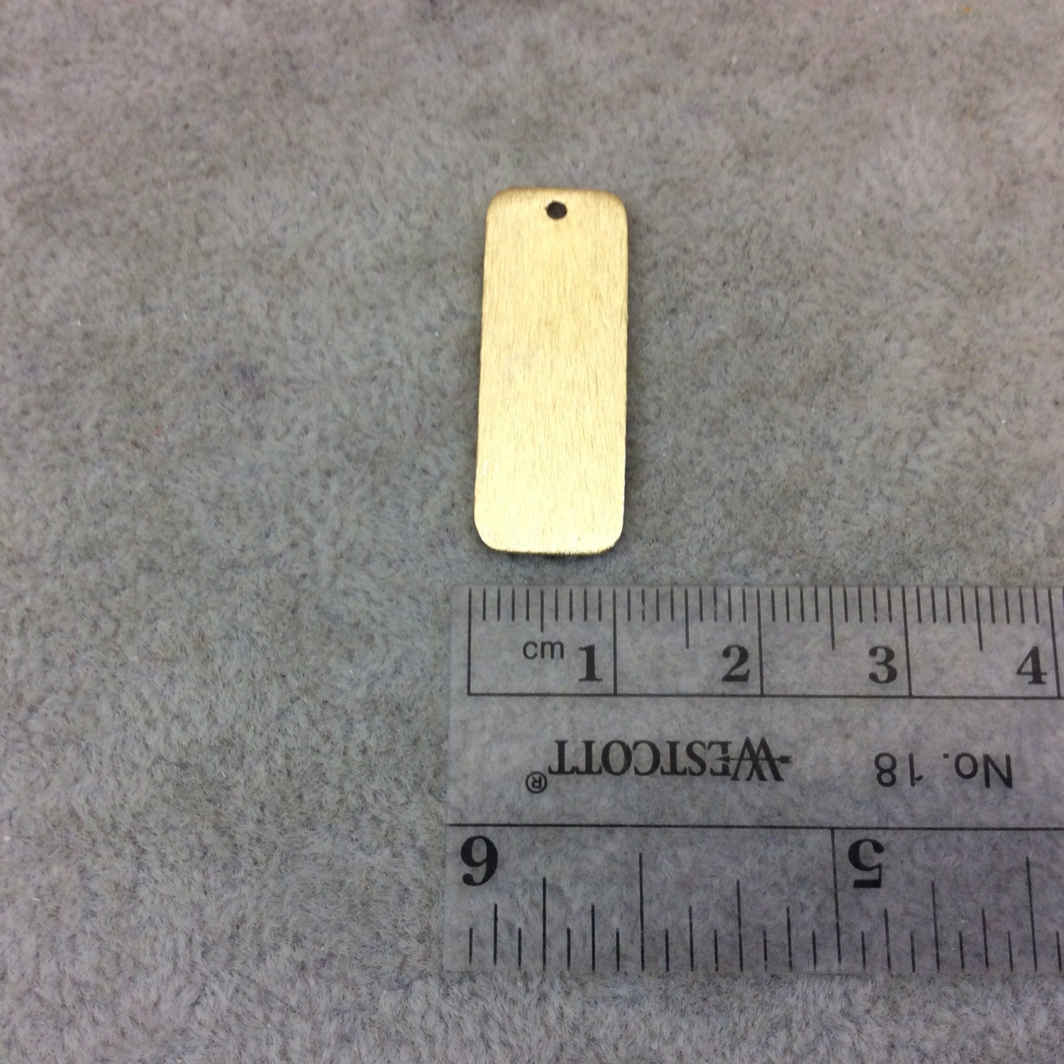 11mm x 28mm Gold Brushed Finish Blank Rectangle Shaped Plated Copper Components - Sold in Pre-Counted Bulk Packs of 10 Pieces - (169-GD)