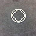 30mm Silver Brushed Finish Circular Quatrefoil Shaped Plated Copper Components - Sold in Pre-Counted Bulk Packs of 10 Pieces - (072-SV)