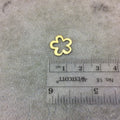 Small Sized Gold Plated Copper Open Small Flower Shaped Connector/Link Components - Measuring 14mm x 14mm - Sold in Packs of 10 (243-GD)