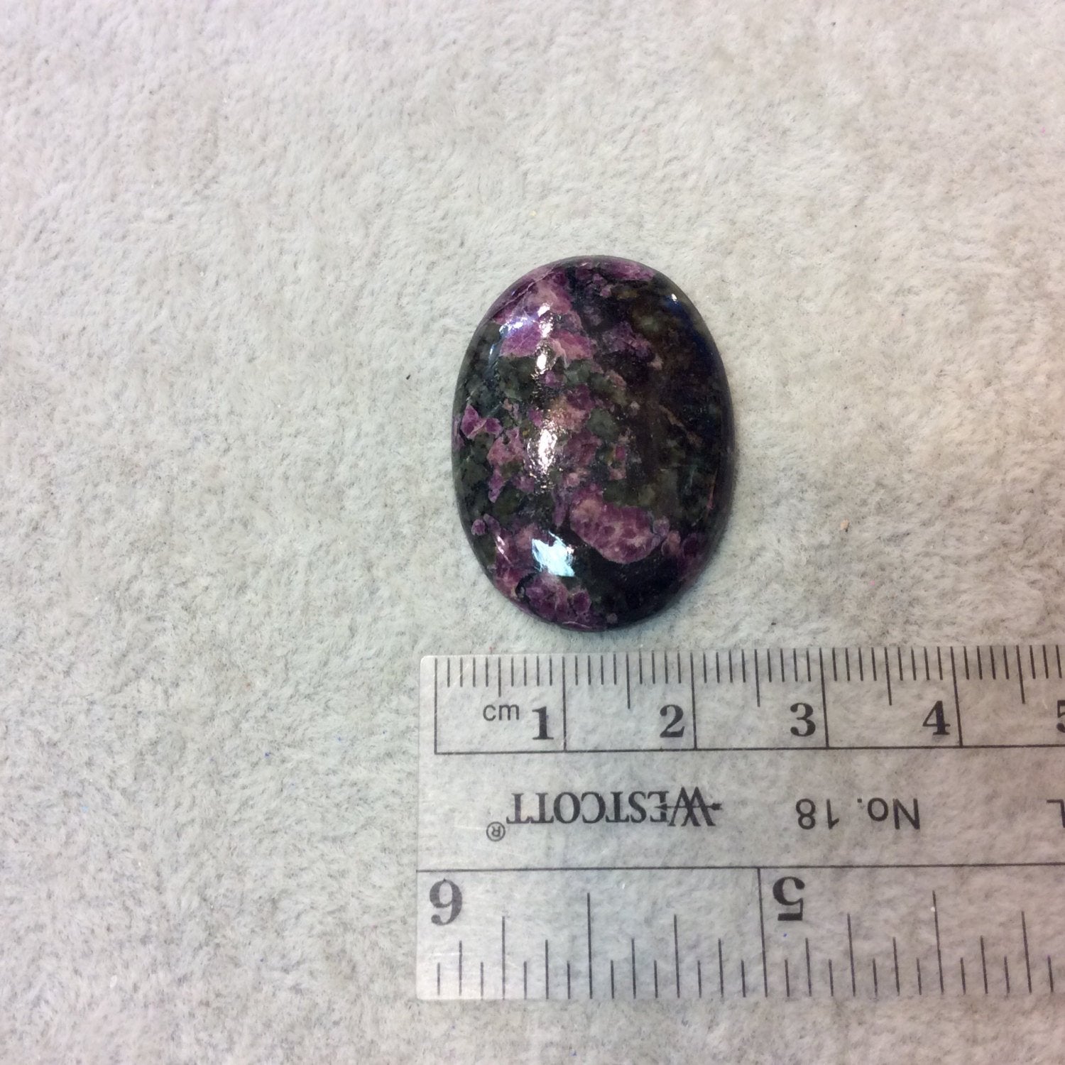Natural Eudialyte Oblong Oval Shaped Flat Back Cabochon - Measuring 23mm x 32mm, 5mm Dome Height - Natural High Quality Gemstone