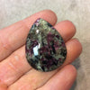Natural Eudialyte Pear/Teardrop Shaped Flat Back Cabochon - Measuring 30mm x 39mm, 4mm Dome Height - Natural High Quality Gemstone