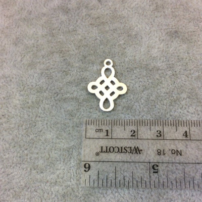 X-Small Sized Silver Plated Copper Open Knotted Celtic Cross Shaped Components Measuring 15mm x 19mm Sold in Packs of 10 (204-SV)