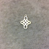 X-Small Sized Silver Plated Copper Open Knotted Celtic Cross Shaped Components Measuring 15mm x 19mm Sold in Packs of 10 (204-SV)
