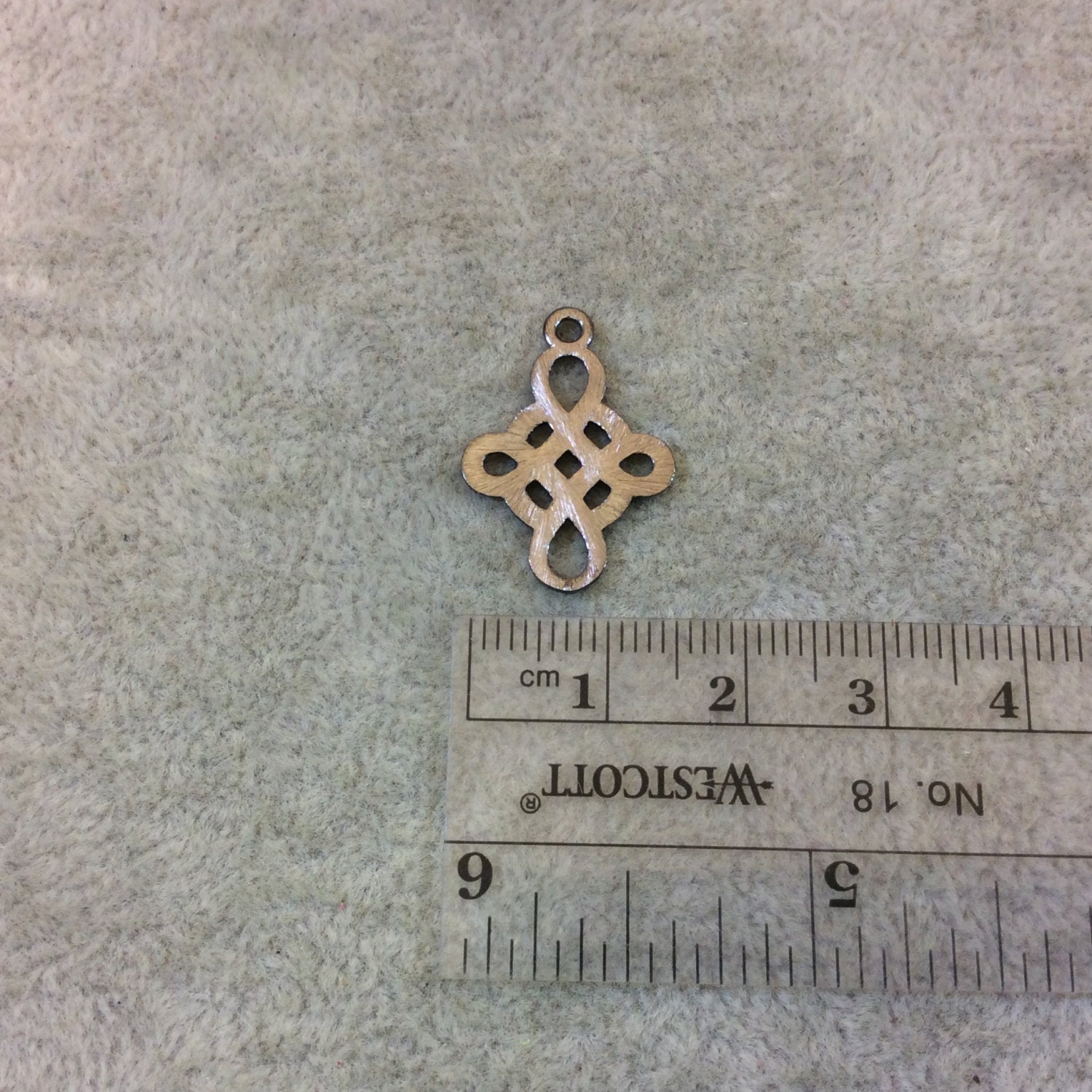 X-Small Sized Gunmetal Plated Copper Open Knotted Celtic Cross Shape Components - Measuring 15mm x 19mm - Sold in Packs of 10 (204-GM)