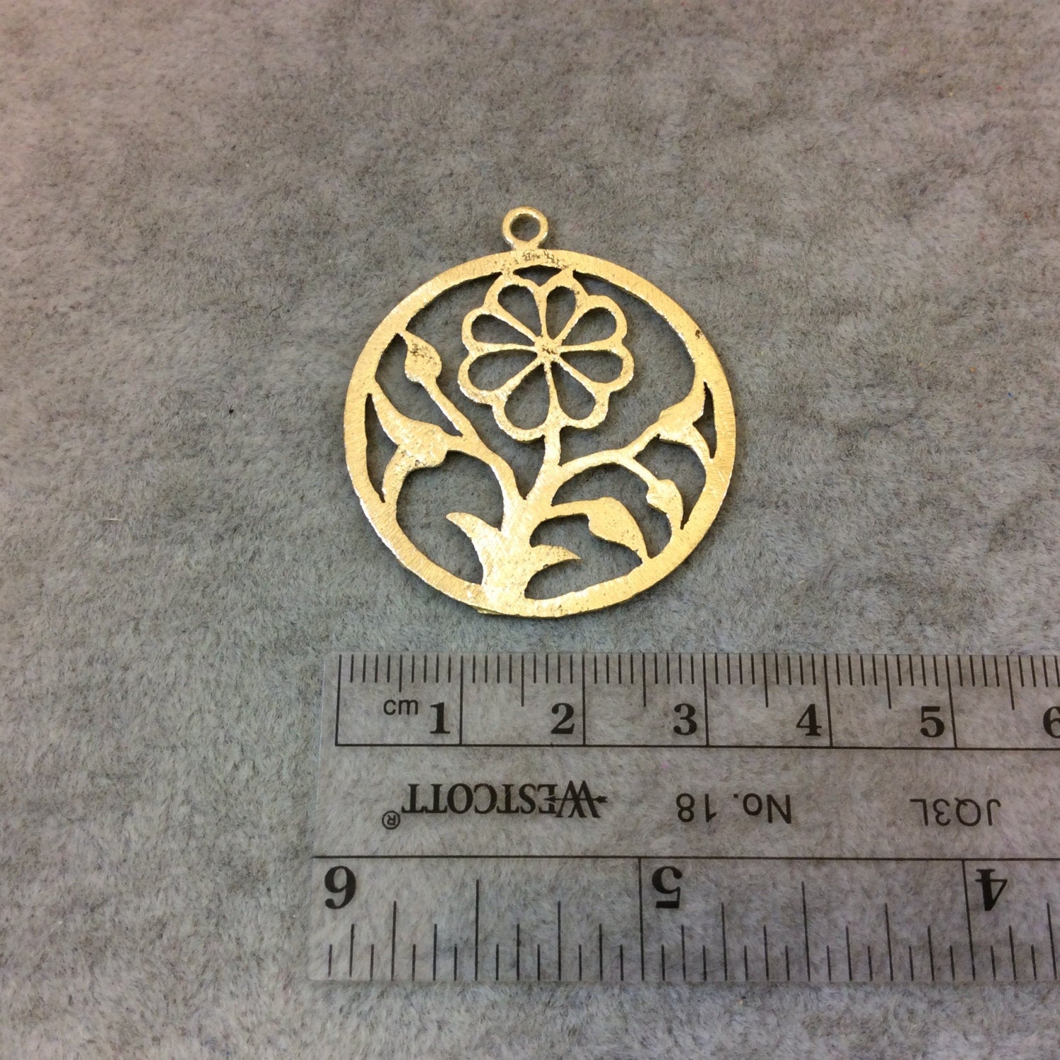 Flower Cut Out Circle Component | Gold Finish Component | Earring Findings