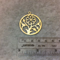 Flower Cut Out Circle Component | Gold Finish Component | Earring Findings