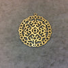 Gold Plated Intricate Scrollwork Cutout Circle Shaped Brushed Finish Copper Components- Measuring 47mm x 47mm - Sold in Packs of 10 (366-GD)