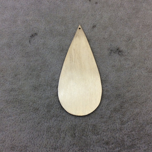 31mm x 71mm Gold Brushed Finish Blank Teardrop Shaped Plated Copper Components - Sold in Pre-Counted Bulk Packs of 10 Pieces - (130-GD)428