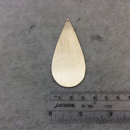 31mm x 71mm Gold Brushed Finish Blank Teardrop Shaped Plated Copper Components - Sold in Pre-Counted Bulk Packs of 10 Pieces - (130-GD)428