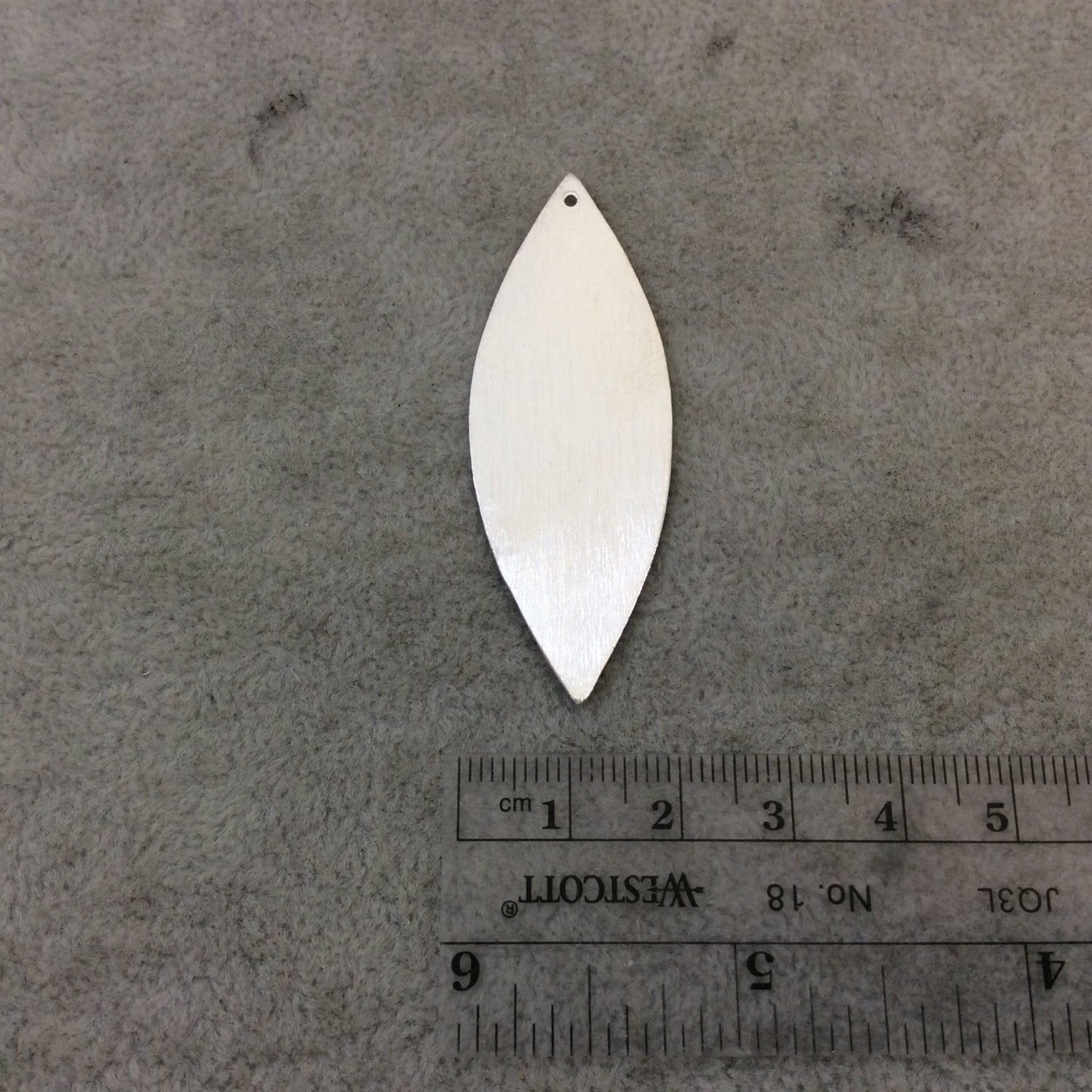 20mm x 56mm Silver Brushed Finish Blank Marquise Shaped Plated Copper Components - Sold in Pre-Counted Bulk Packs of 10 Pieces - (084-SV)