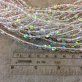 6mm Smooth Transparent Clear/White Round/Ball Shaped Synthetic Glass Moonstone Beads - 15.25" Strand (Approx. 71 Beads) - Manmade Gemstone