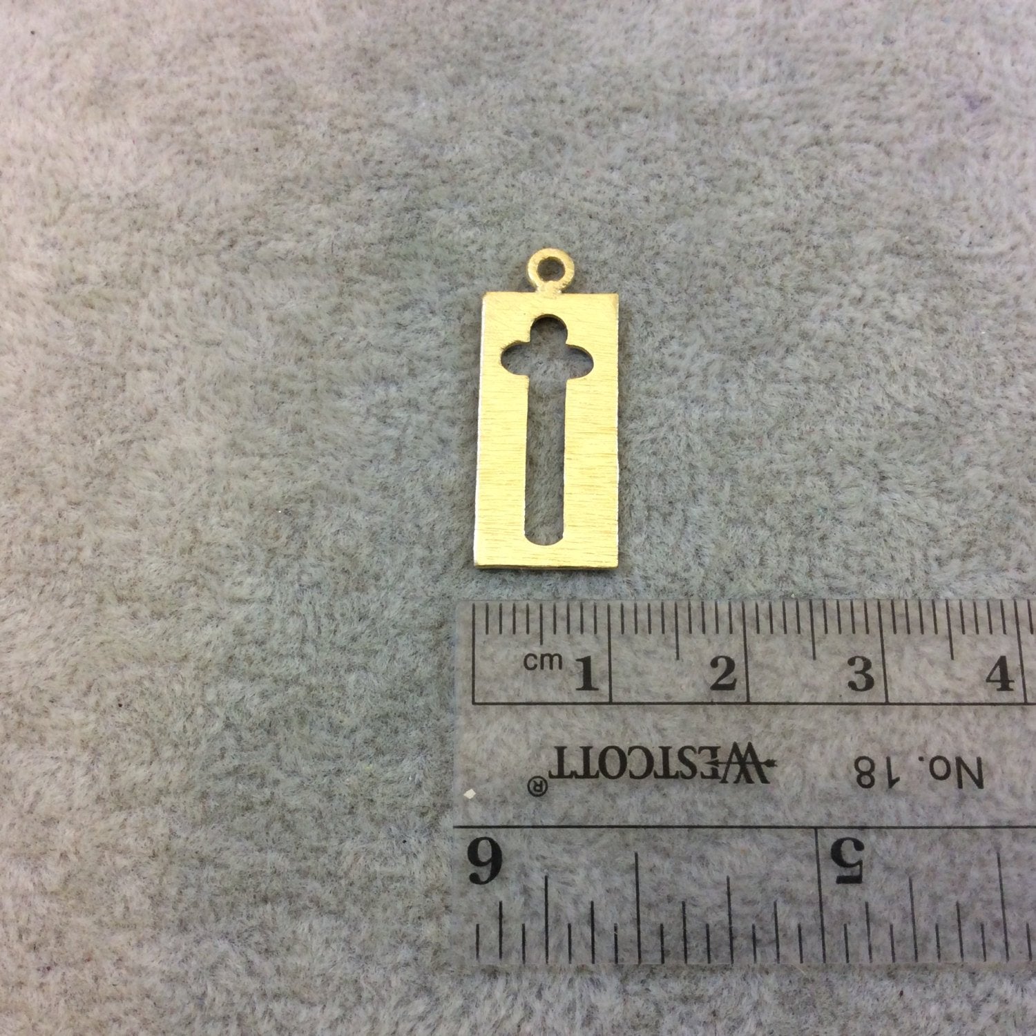 Gold Plated Copper Vertical Rectangle/Bar Cross Cutout Shaped Components - Measuring 10mm x 23mm - Sold in Packs of 10 (199-GD)