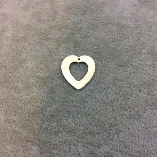 Small Silver Plated Copper Open Center Cutout Heart Shaped Shaped Components - Measuring 16mm x 17mm - Sold in Packs of 10 (232-SV)