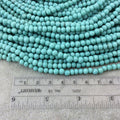 4mm Glossy Seafoam Green Quality Irregular Rondelle Shaped Indian Ceramic Beads - Sold by 16.25" Strand - Approximately 98 Beads