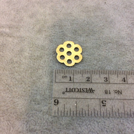 Small Sized Gold Plated Copper Open Cutout Honeycomb/Flower Shaped Components - Measuring 16mm x 16mm - Sold in Packs of 10 (245-GD)