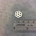 Small Sized Silver Plated Copper Open Cutout Honeycomb/Flower Shaped Components - Measuring 16mm x 16mm - Sold in Packs of 10 (245-SV)