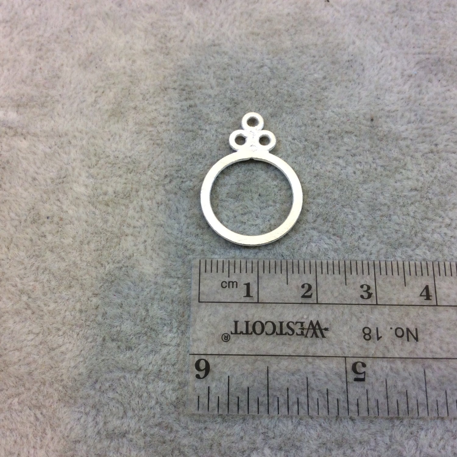 Small Sized Silver Plated Copper Open Triple Rings/Bubbles Shaped Components - Measuring 17mm x 27mm - Sold in Packs of 10 (258-SV)