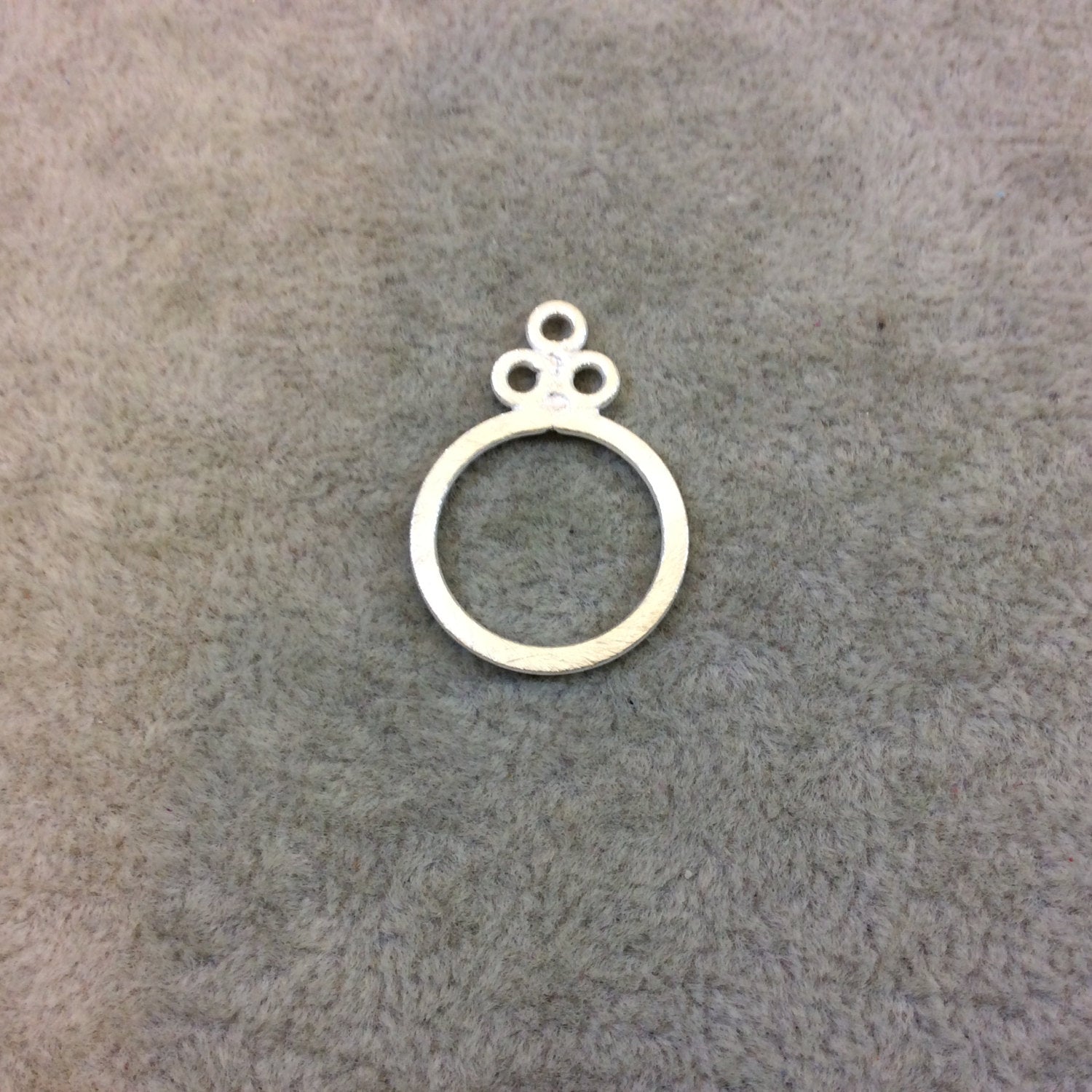 Small Sized Silver Plated Copper Open Triple Rings/Bubbles Shaped Components - Measuring 17mm x 27mm - Sold in Packs of 10 (258-SV)