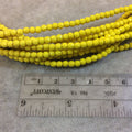 4mm Faceted Dyed Yellow Howlite Round/Ball Shape Beads - Sold by 15.75" Strands (Approx. 106 Beads) - Natural Semi-Precious Gemstone