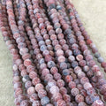 6mm Natural Matte Deep Red Crackle/Veined Agate Round/Ball Shaped Beads with 1mm Holes - 14.5" Strand (Approx. 65 Beads) - Quality Gemstone