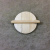2" Plain White/Ivory Flat Round/Disc Shaped Natural Bone Pendant/Connector with Two Holes - Measuring 51mm x 51mm, Approx. - (TR2WHFLPRD)