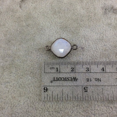 Gunmetal Moonstone Diamond Shaped Bezel Connector - 12mm - Sold Individually