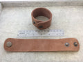 1.5" Wide Camel Brown Genuine Leather Blank Cuff Bracelet with Oxidized Brass Snap Clasp - Measuring 38mm Wide x 222mm Long, Approx.
