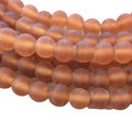 12mm Matte Deep Orange Irregular Rondelle Shaped Indian Beach/Sea Glass Beads - Sold by 16" Strands - Approximately 34 Beads per Strand