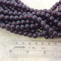 8mm Glossy Deep Red/Purple Irregular Rondelle Shaped Indian Beach/Sea Glass Beads - Sold by 15" Strands - Approximately 48 Beads