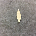 8mm x 31mm Gold Brushed Finish Blank Wavy Leaf Shaped Plated Copper Components - Sold in Pre-Counted Bulk Packs of 10 Pieces - (093-GD)