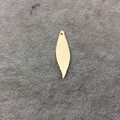 8mm x 31mm Gold Brushed Finish Blank Wavy Leaf Shaped Plated Copper Components - Sold in Pre-Counted Bulk Packs of 10 Pieces - (093-GD)