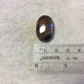 Single OOAK Natural Tiger Iron Oblong Oval Shaped Flat Back Cabochon - Measuring 17mm x 24mm, 7mm Dome Height - High Quality Gemstone