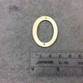 27mm x 35mm Gold Brushed Finish Open Thick Oval Connector Plated Copper Components - Sold in Pre-Counted Bulk Packs of 10 Pieces - (142-GD)